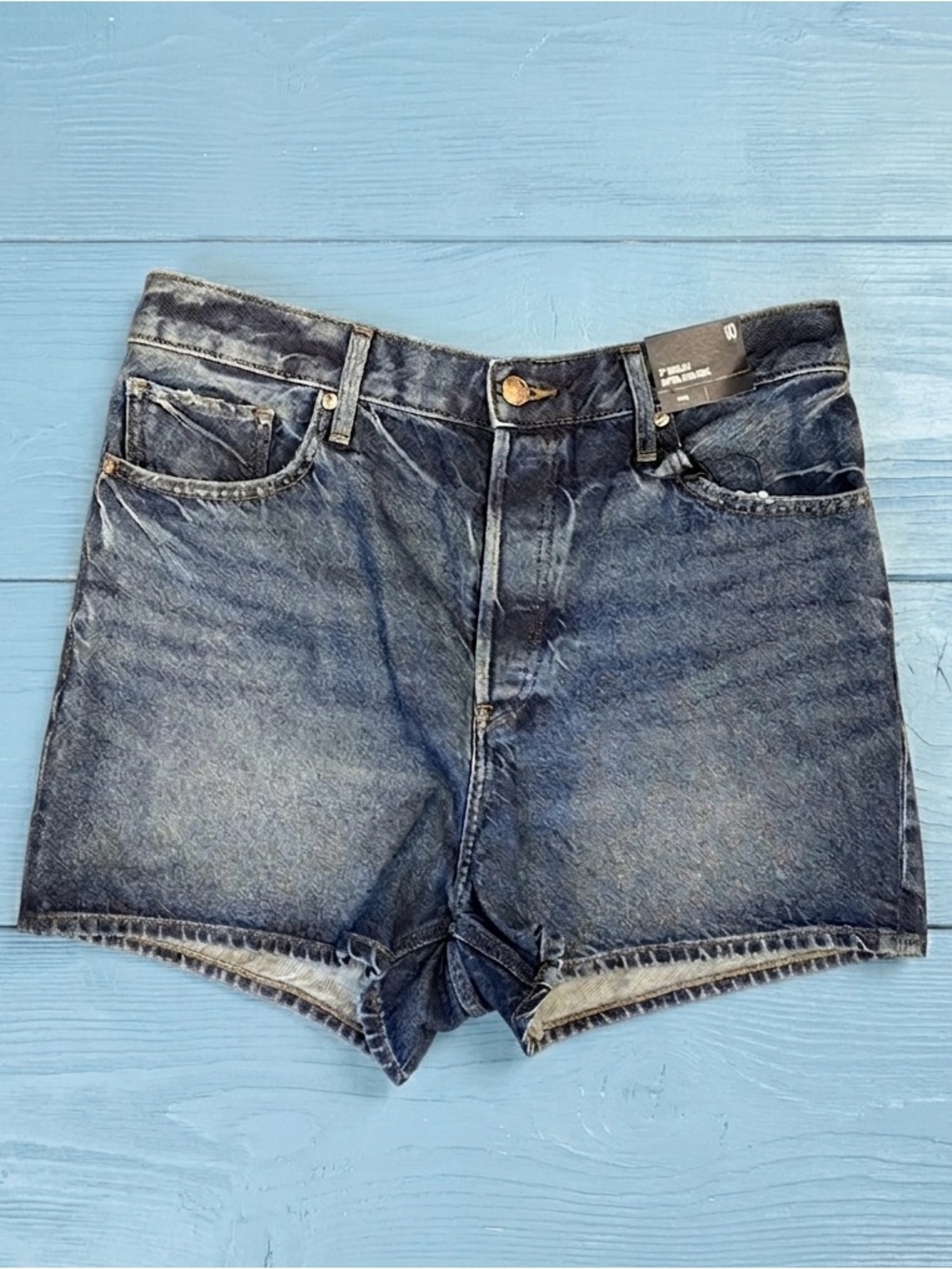 Express Super High-Rise 3” inseam Denim Women’s Shorts - Rigid Dark Blue